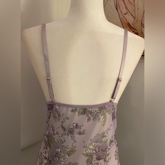Sheer Sleep Lingerie Dress in Purple Floral Print - Picture 9 of 13